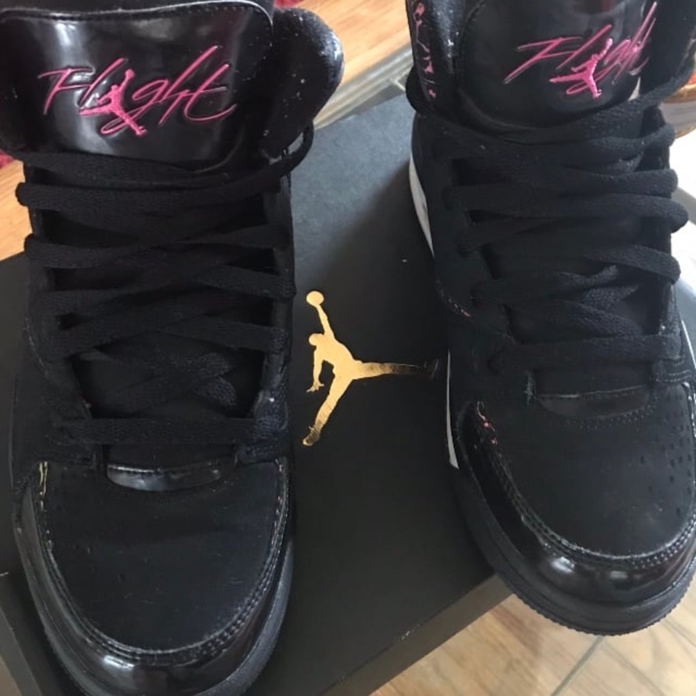 Black and Pink Flight Sneakers